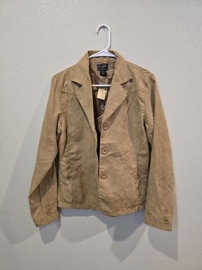 Bit & Bridle Tan Suede Button Jacket